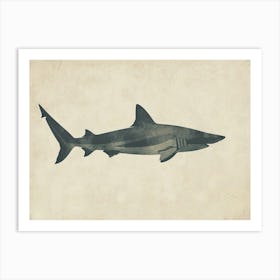 Common Thresher Shark Silhouette 5 Art Print