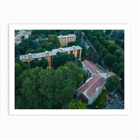 Aerial View on Roofs of Milan, Italy. Art Print Art Print