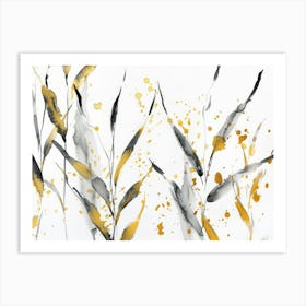 Gold And Black 22 Art Print