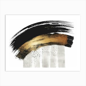 Gold Brush Strokes 9 Art Print