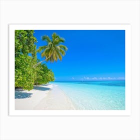 Relax Ocean Plant Idylli Holiday Coastline Beautiful Calm Shore Blue Paradise Sunlight N (17) Art Print