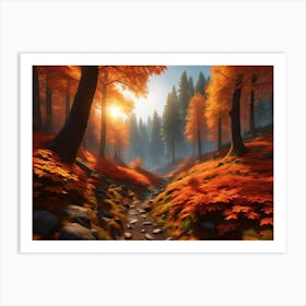 Autumn Forest Landscape 2 Art Print