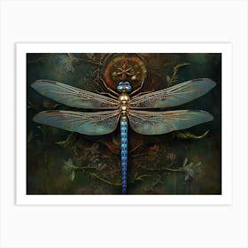 Dragonfly Blue Eyed Darner Aeshna Illustration Minimal 9 Art Print