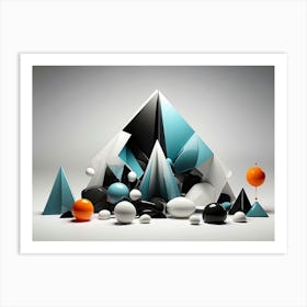 Abstract Mountain Scene Art Print