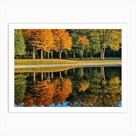 Serene Autumn Reflections 35 Art Print