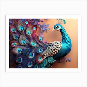 Colorful Peacock 5 Art Print