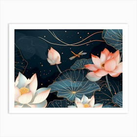 Lotus Flower Background 1 Art Print