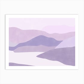 Pastel Purple Mountains Landscape Art Print