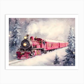 Christmas Train 6 Art Print