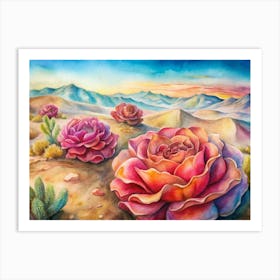 A Poster Featuring The Vibrant Desert Rose Formati Art Print