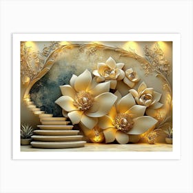 3d Flower Wall Art 2 Art Print