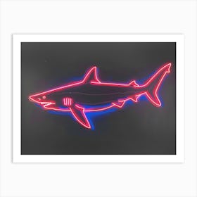 Neon Red Mako Shark 6 Art Print