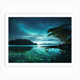 Night In The Forest Paintings Art Print Art Print