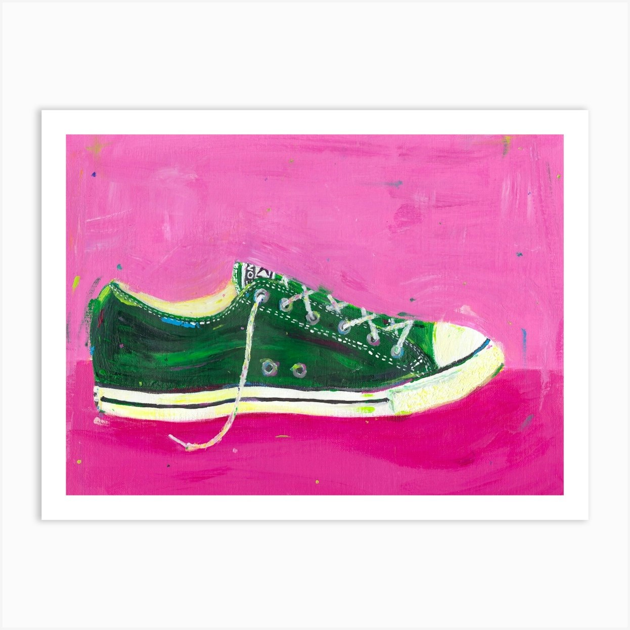 Green Converse Art Print by Dawn Underwood