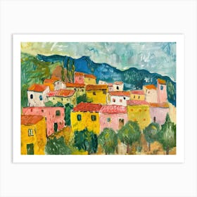 Tranquil Hamlet Painting Inspired By Paul Cezanne Art Print