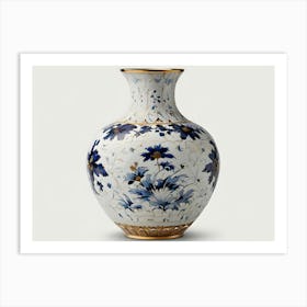 Blue And White Vase Art Print