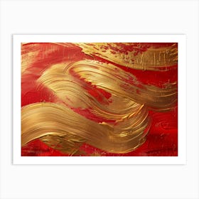 Gold And Red 6 Art Print