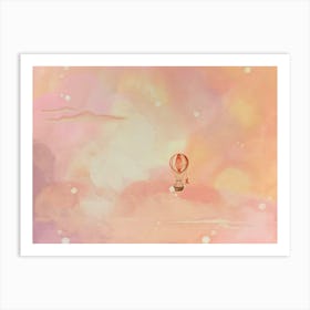 Growing up hot air balloon clouds  Art Print