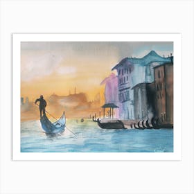 Sunset in Venice Art Print