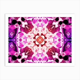 Pink Fractal Abstract Texture Art Print