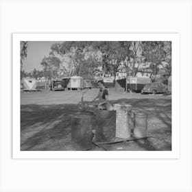 Garbage Cans At Trailer Camp, San Diego, California By Russell Lee Art Print