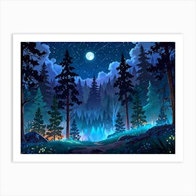 Forest Night Poster