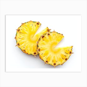 Pineapple Slices Isolated On White Background 1 Art Print