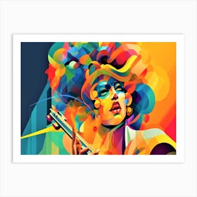 Musical Fancy - Colorful Woman With A Guitar Art Print