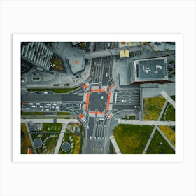 Top View Crossroads of the metropolis Art Print