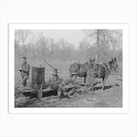 Farmers Of Chicot Farms Project, Arkansas With Mud Sled Which Is Used For Transporting Supplies By Russell Lee Art Print