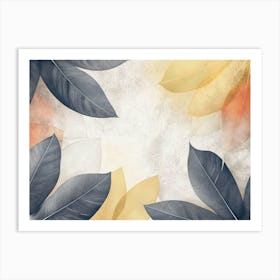 A 3d Featuring Abstract Drawings of Tropical Leaves Art Print