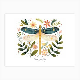 Little Floral Dragonfly 1 Poster Art Print