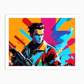 Man Holding A Gun Art Print