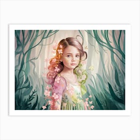 Fairy Girl In The Forest 1 Art Print