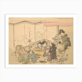 Night Parade of A Hundred Demons Kawanabe Kyosai Vintage Yokai Woodblock Print 1 Art Print