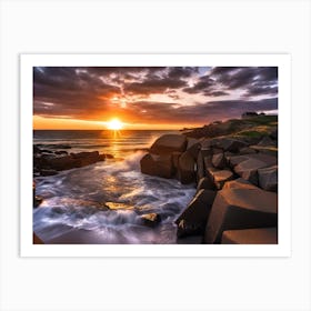 Sunrise Over Rocks 4 Art Print