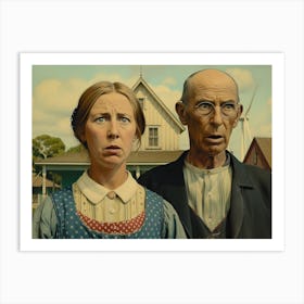 American Gothic Reimagined: Farming in the Digital Age Art Print