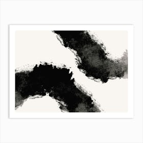 Bohemian Black And White Brush Strokes Art Print