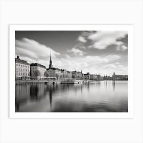 Black And White Photograph Of Stockholm Art Print