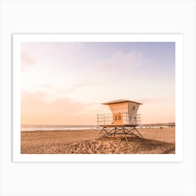 Sunset Lifeguard Hut Art Print