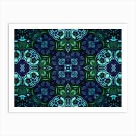 Modern Art Watercolor Green And Blue Art Print