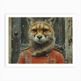 Absurd Bestiary: From Minimalism to Political Satire.Fox In Red Coat Art Print