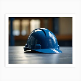 Blue Hard Hat 1 Art Print