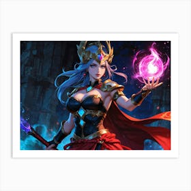 Woman Holding A Sword 1 Art Print