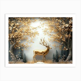 Deer In The Forest 8 Art Print