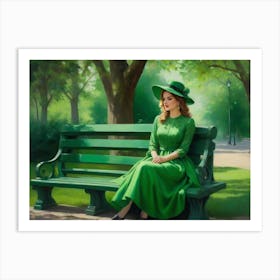 Lady In Green 5 Art Print
