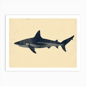 Blacktip Reef Shark Silhouette 6 Art Print