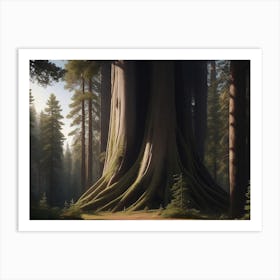 Forest Of Ancient Giant Trees Standing Bleached Art Print