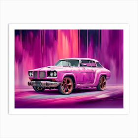 Pink Car 7 Art Print