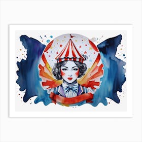 Clown Girl, Circus Girl Art Print